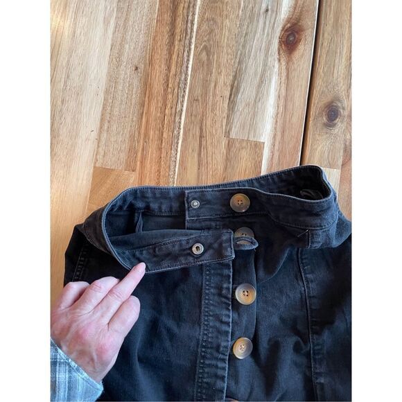 Free People Little Daisies Black Denim Mini Skirt - Picture 4 of 5